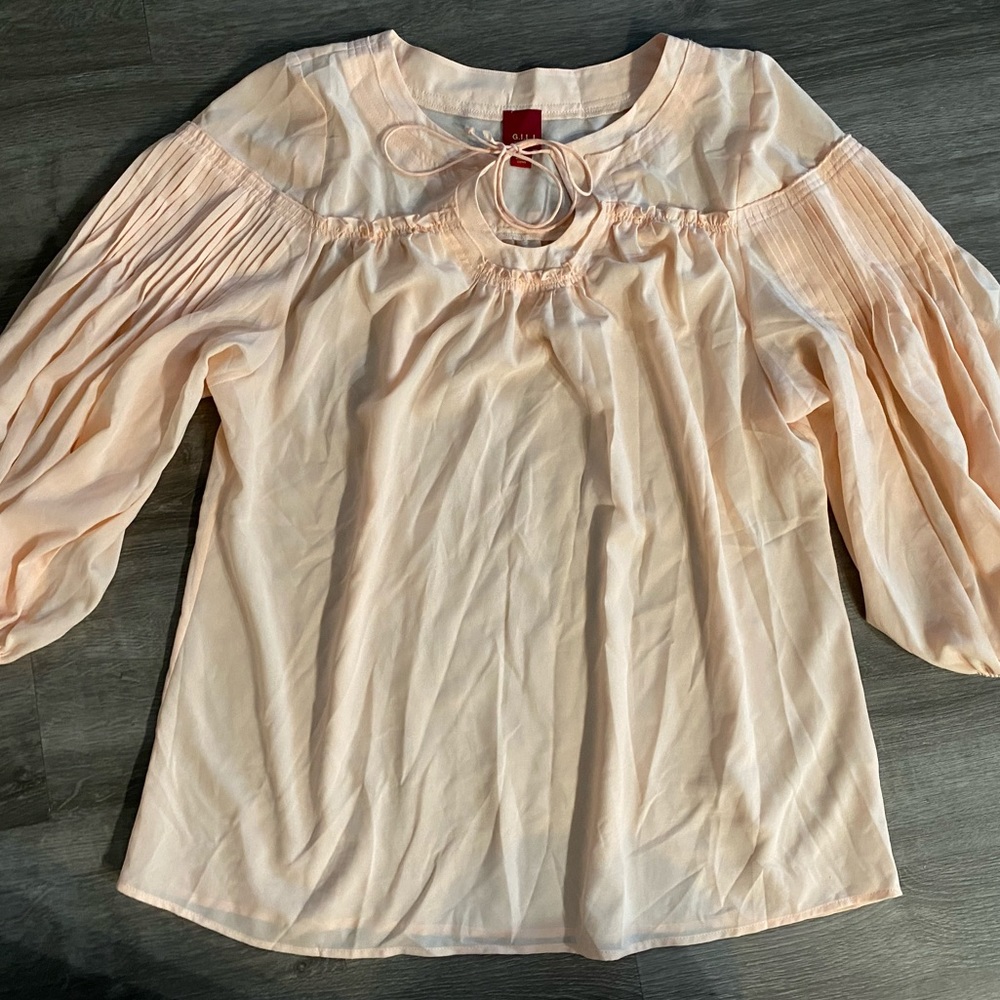 GILI Peach colored Semi Sheer Blouse